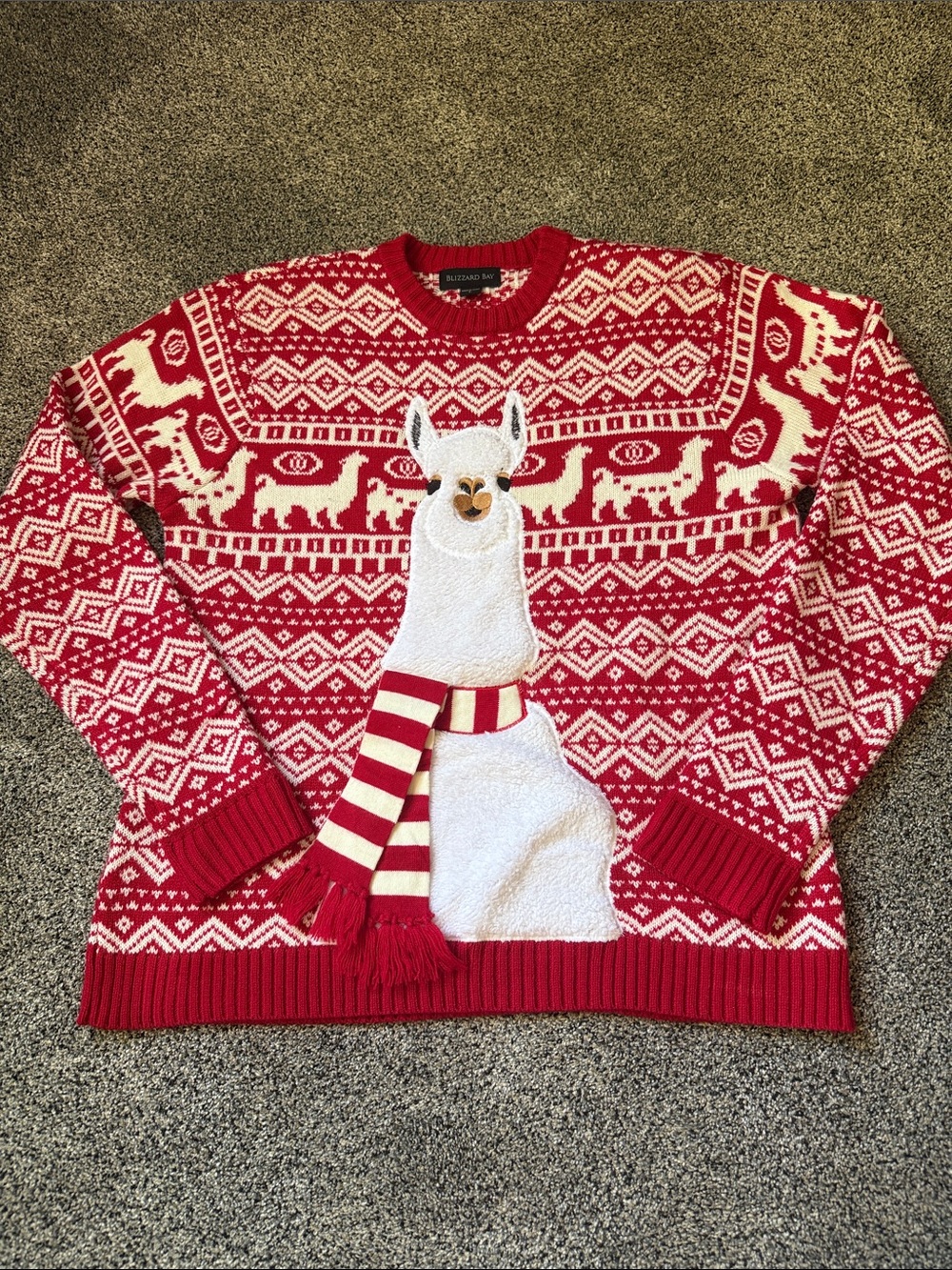 Festive Red Llama Holiday Sweater